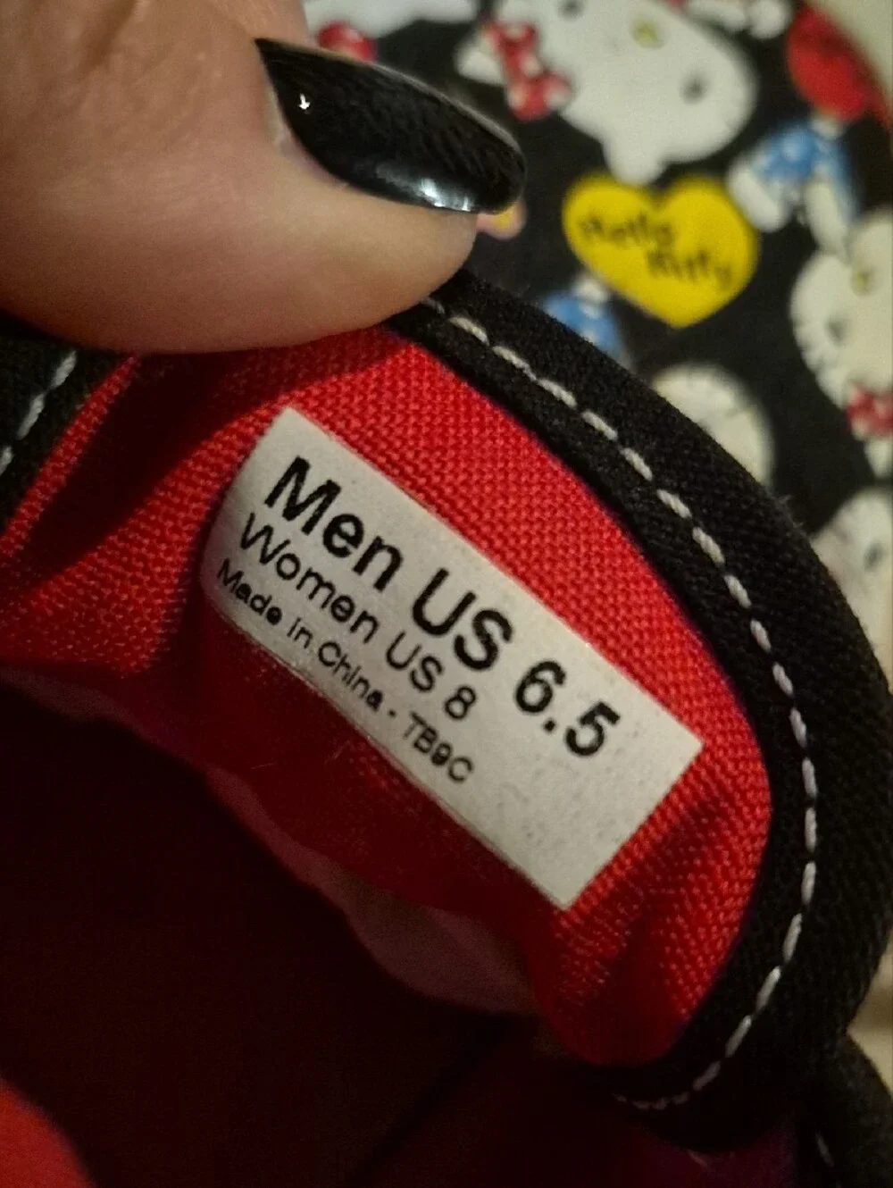 Vans Black & Red Hello Kitty Print Low Top Sneakers - Picture 4 of 8
